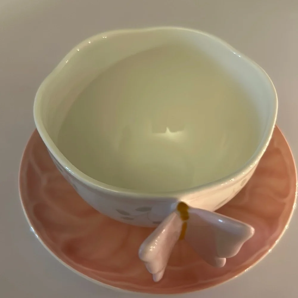 Lenox Butterfly Meadow cup and saucer set, porcelain.